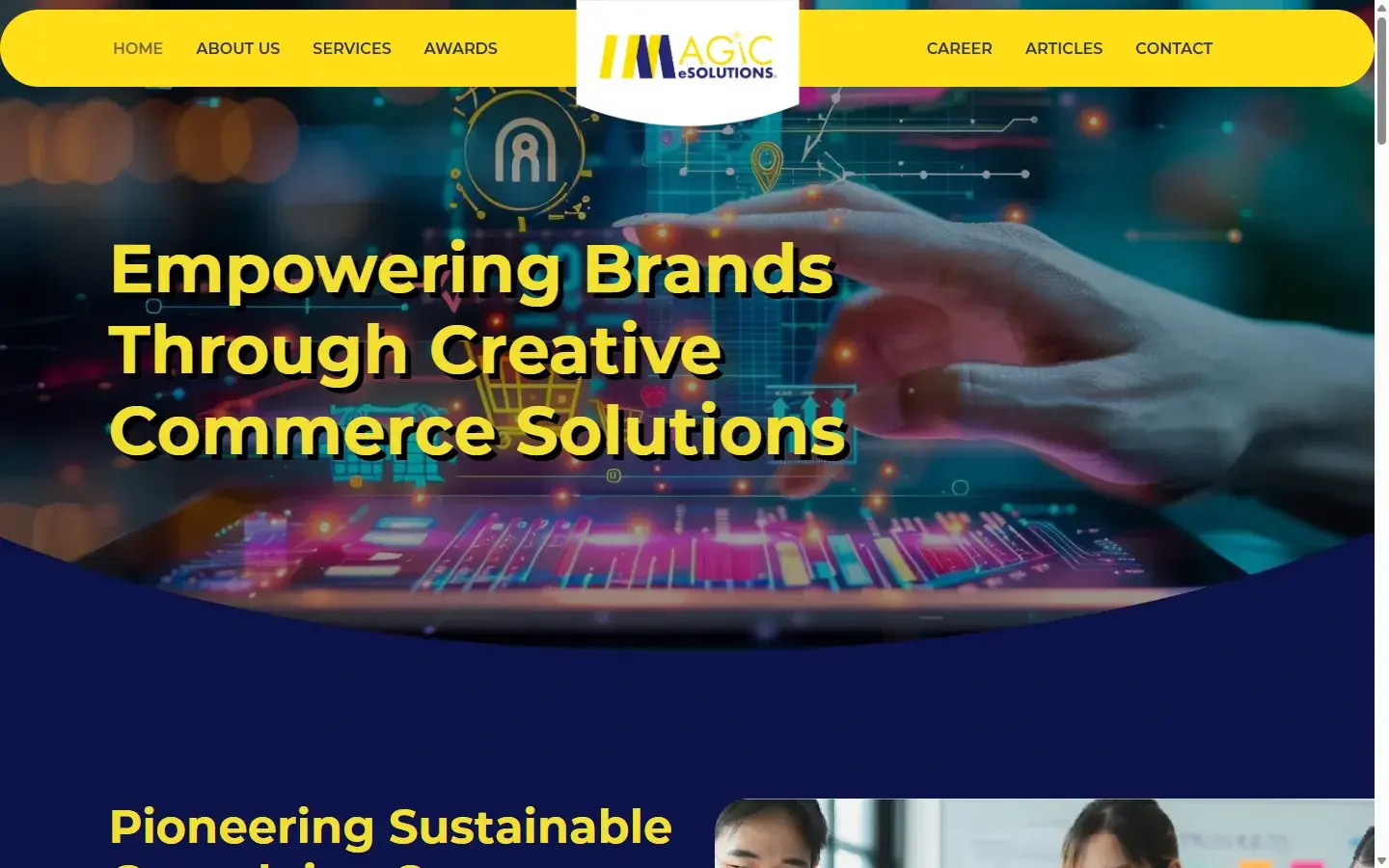 Imagic eSolutions homepage